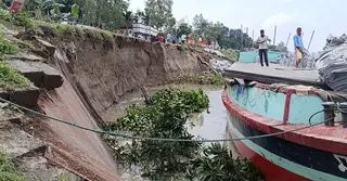 এক দিনের ব্যবধানে যমুনা নদী রক্ষা বাঁধের আবারও ধস